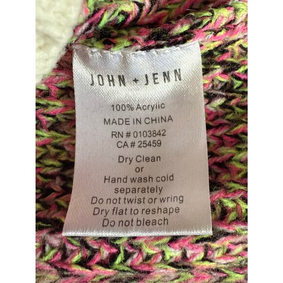 John + Jenn Neon Marble Knit Cropped Sweater Size Small - Picture 5 of 5